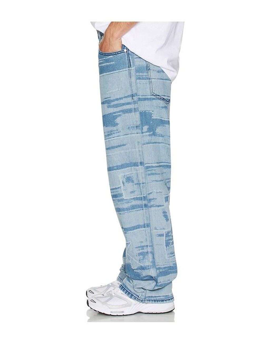 Babylon Blue 5 Pocket Laser Printed Patched Pants for men