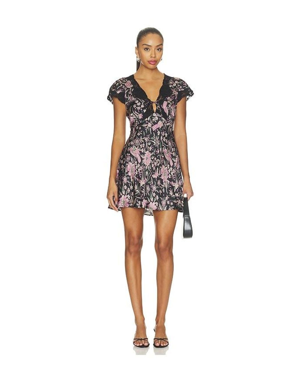 Rixo Black Lacie Mini Dress