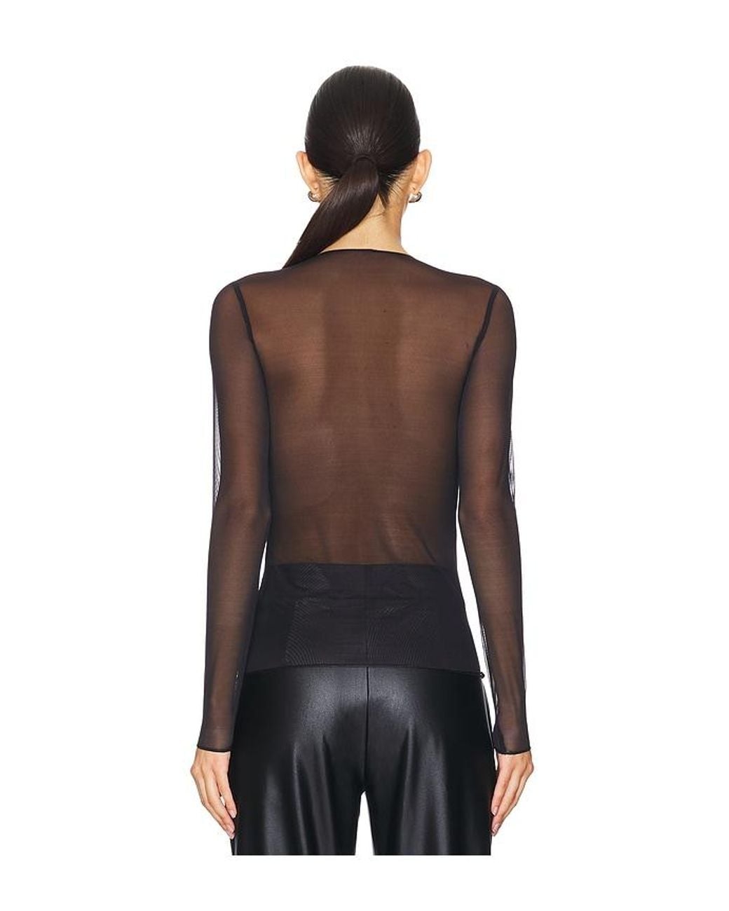 Camiseta Manga Larga Chic Mesh En Color Negro Talla (También En M/L) Commando de color Black