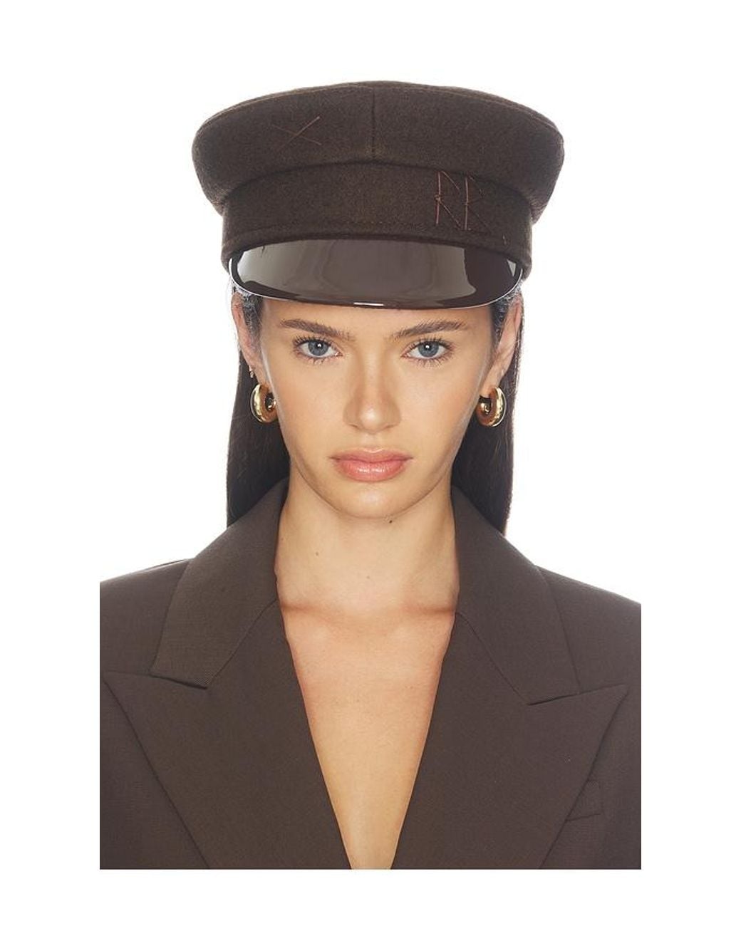 Ruslan Baginskiy Black Wool Blend Baker Boy Cap