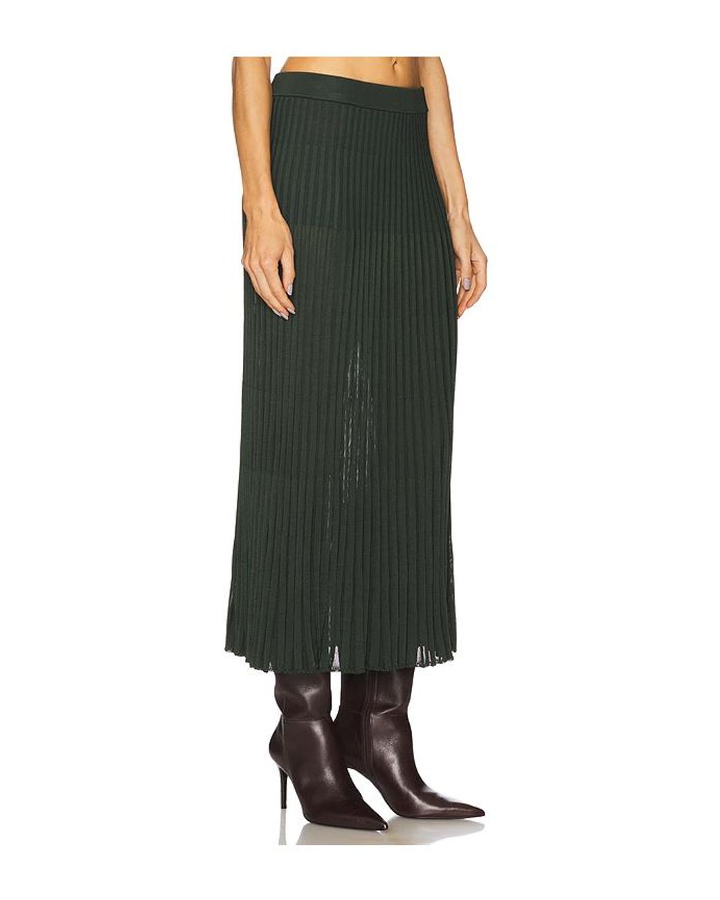 Zimmermann Green Pleated Midi Skirt
