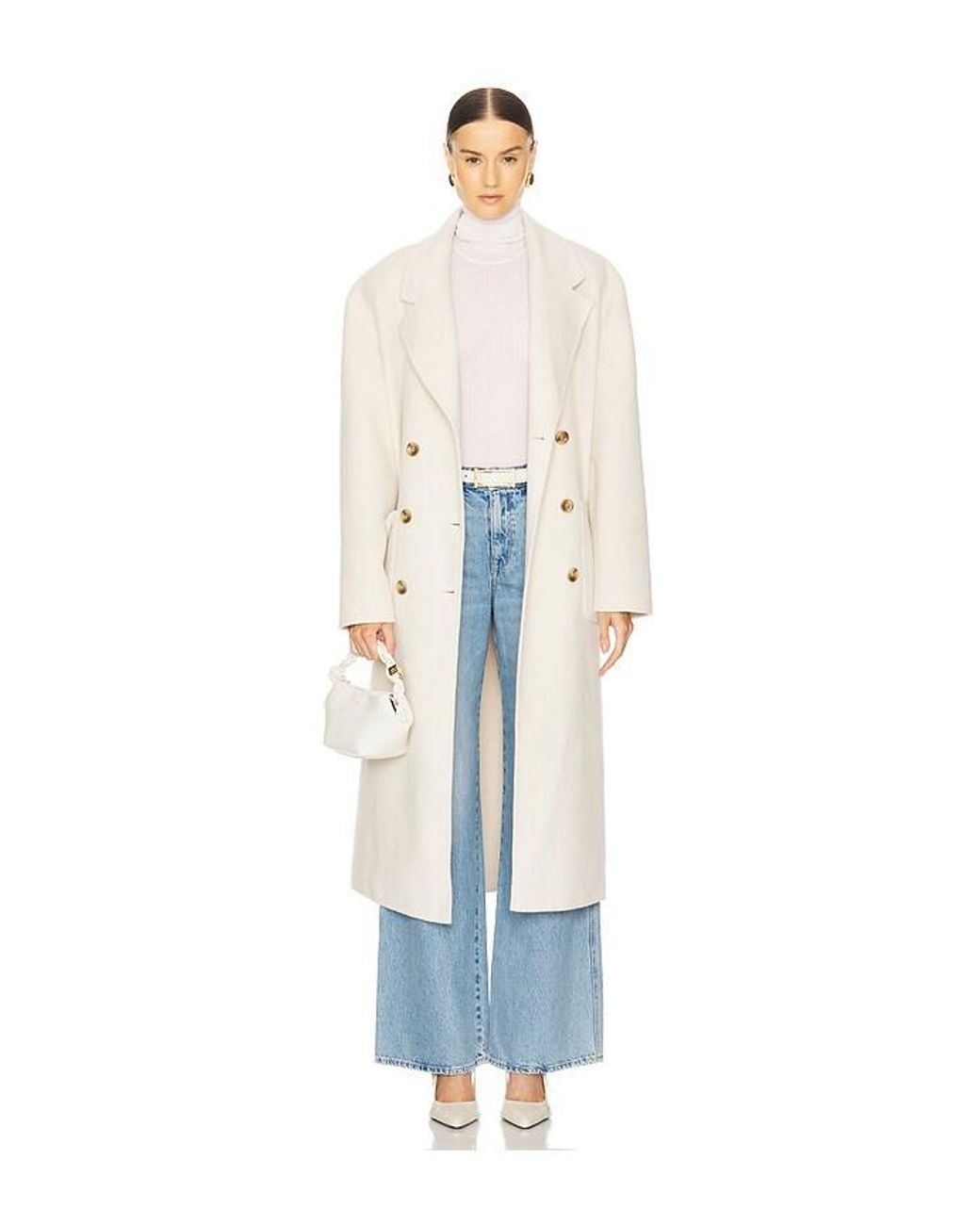 SPRWMN Blue Mid Rise Wide Leg Jeans