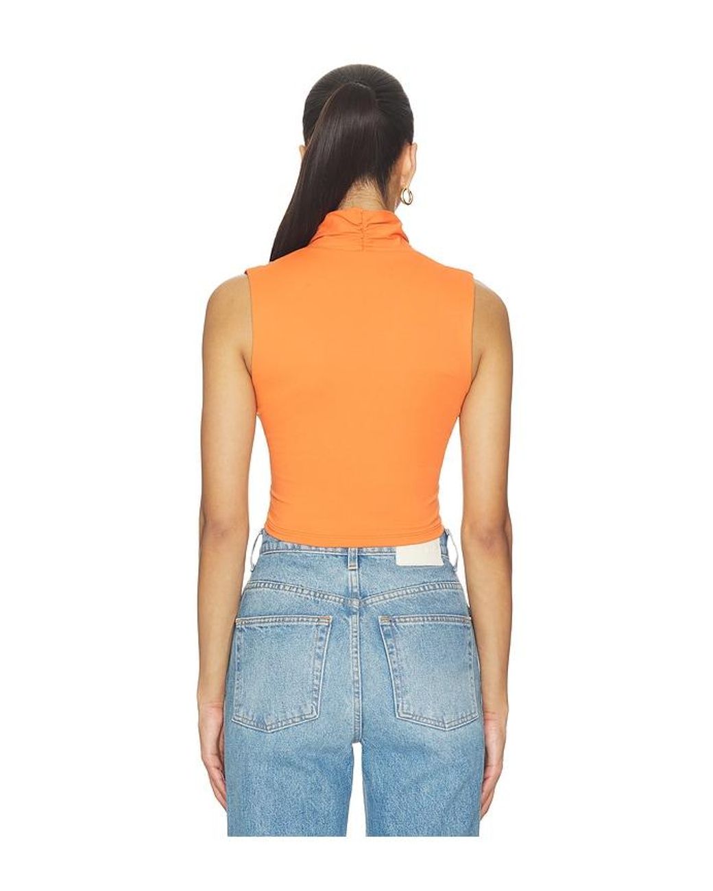 Susana Monaco Blue Square Gathered Sleeveless Top