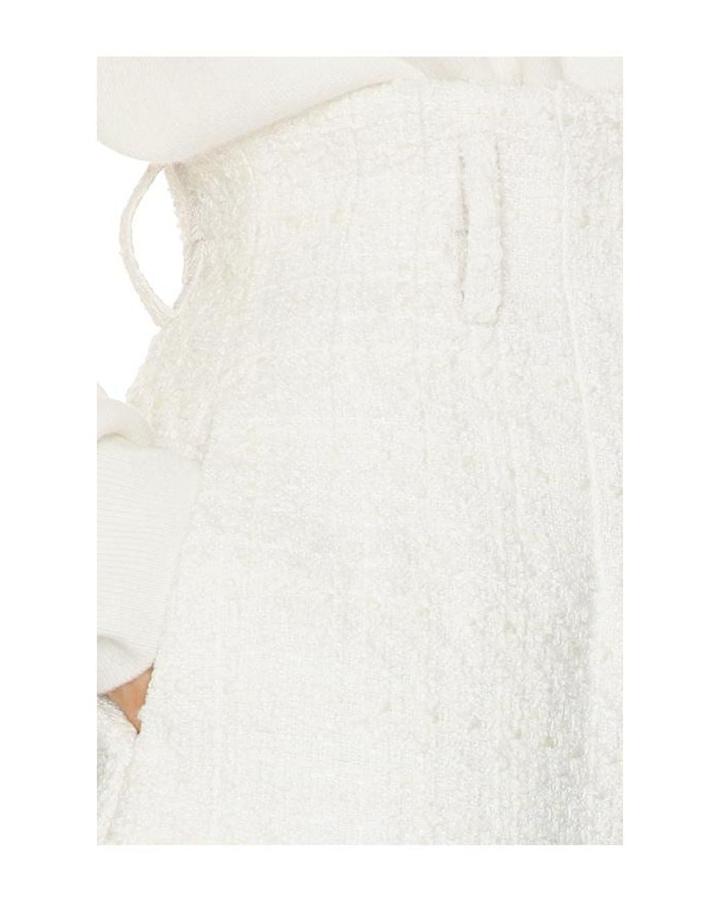Helsa White Tweed Kick Short