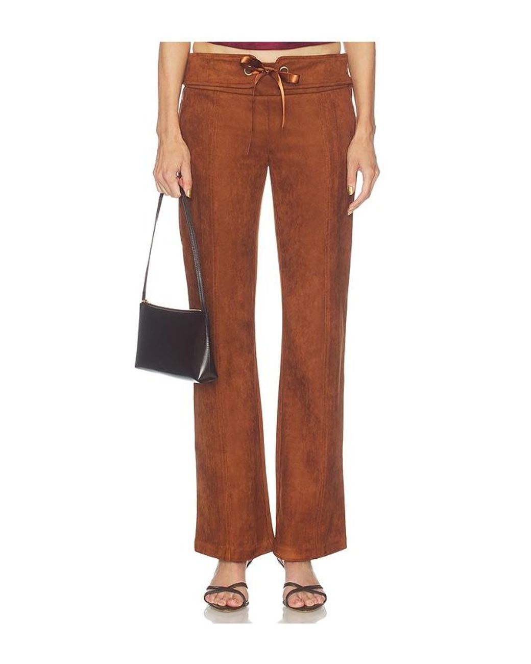 Amanda Uprichard Brown X Revolve Robin Suede Pants