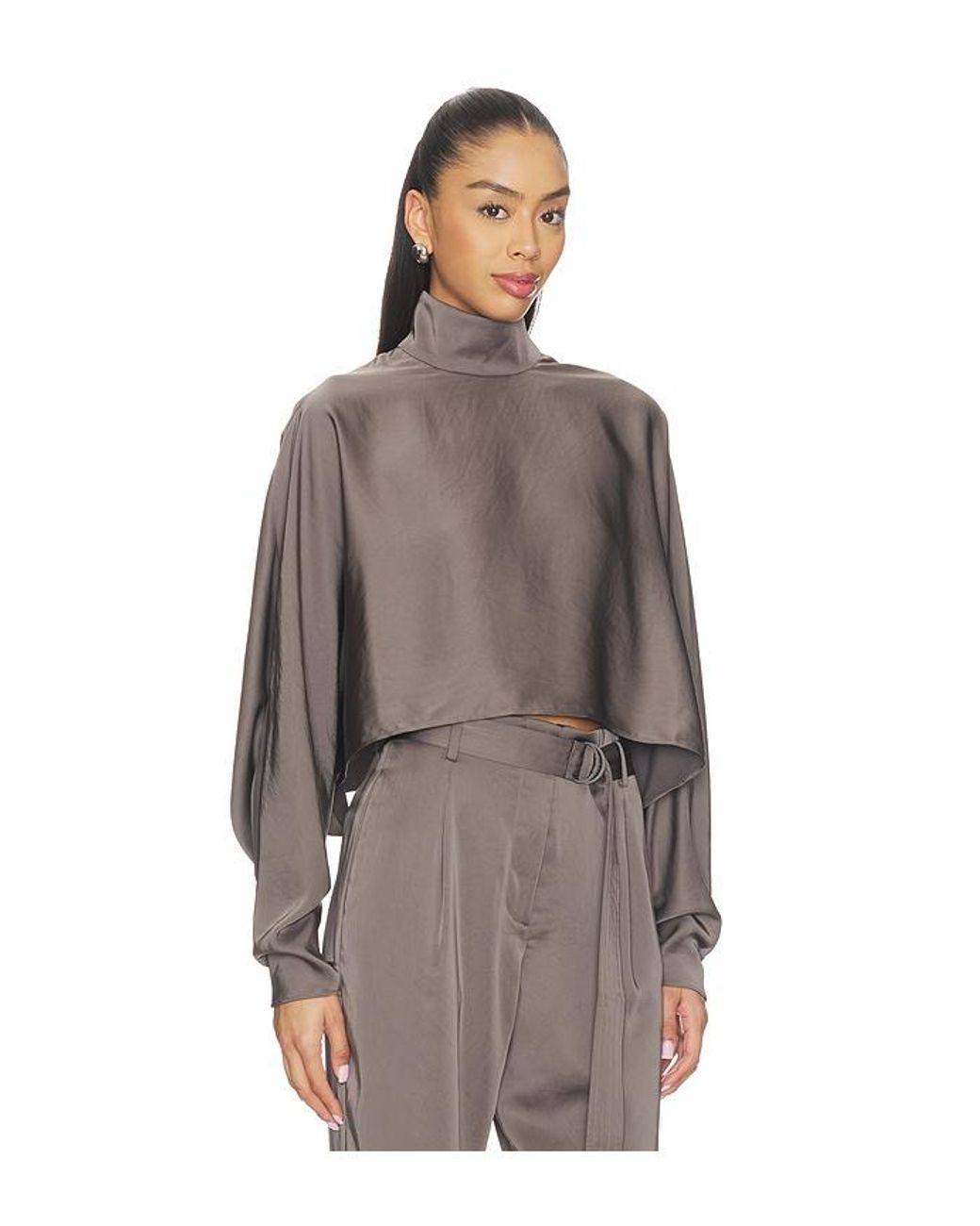 LAPOINTE Brown Oberteil Caftan Top