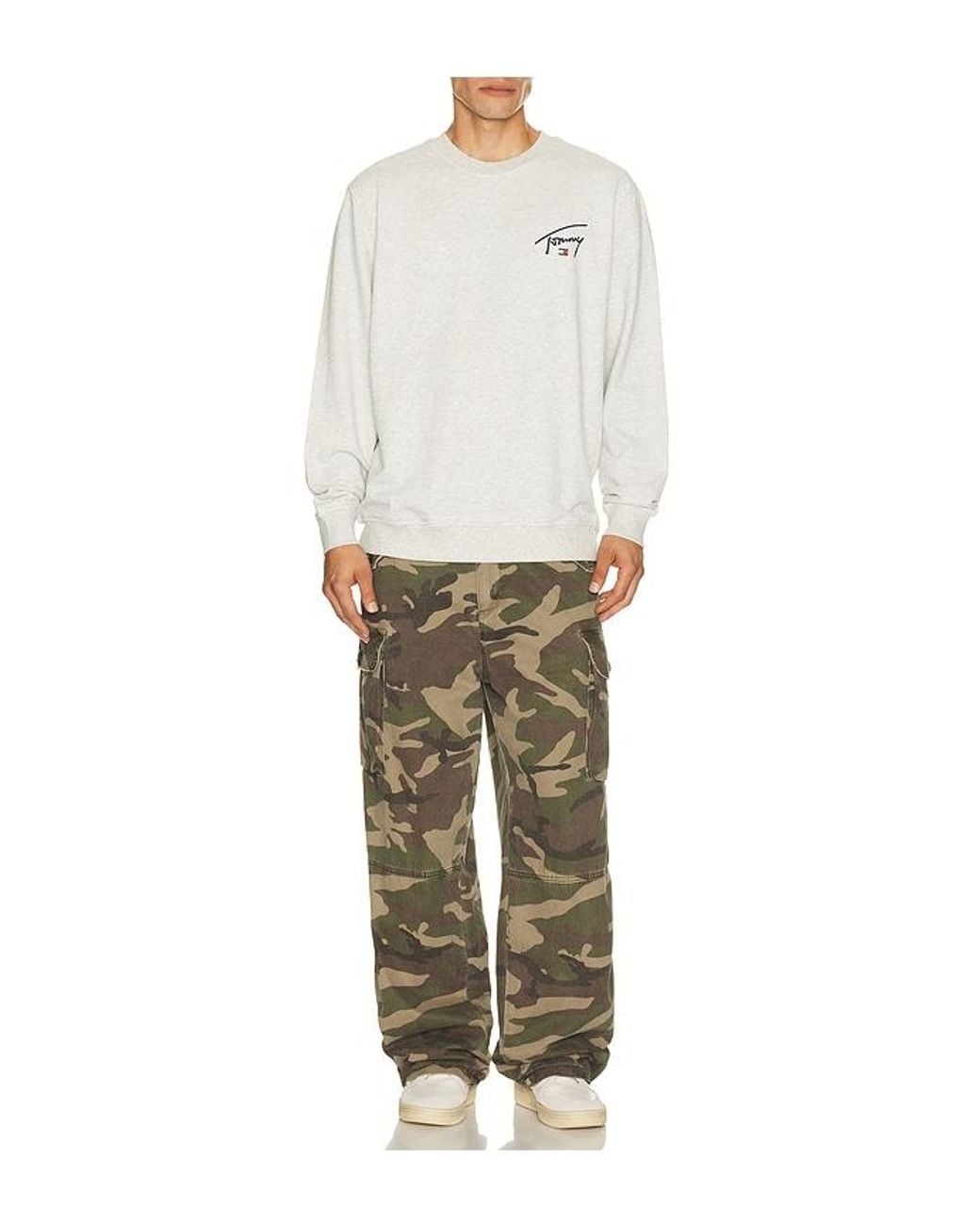 Tommy Hilfiger White Entry Signature Crewneck Sweatshirt for men