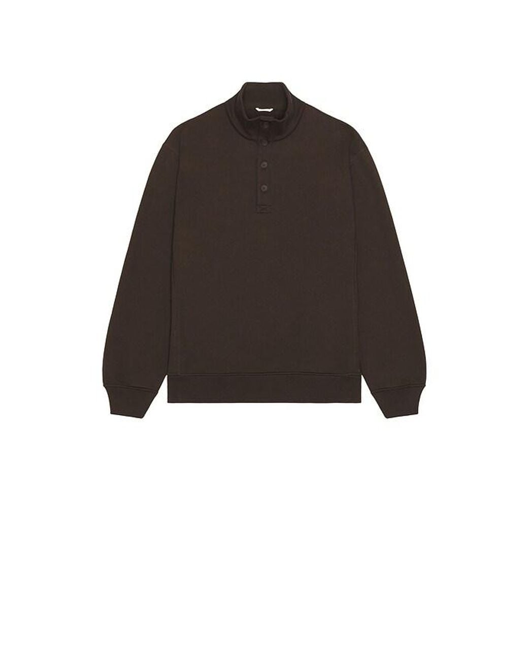 Reigning Champ Gray Midweight Terry Standard Button Mockneck for men