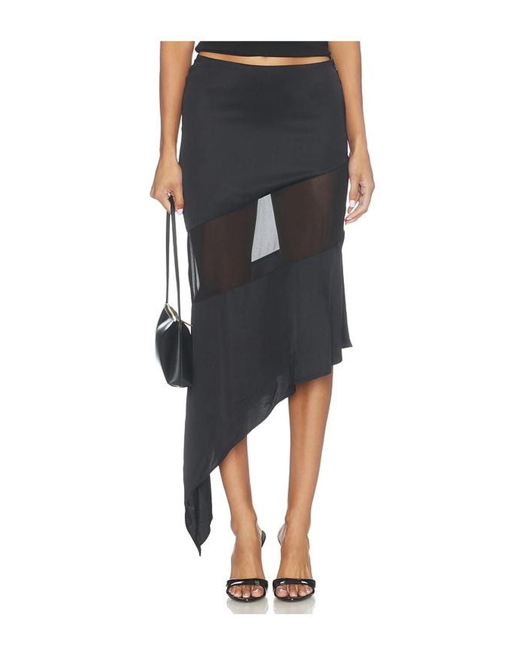 Nbd Black Roshini Midi Skirt