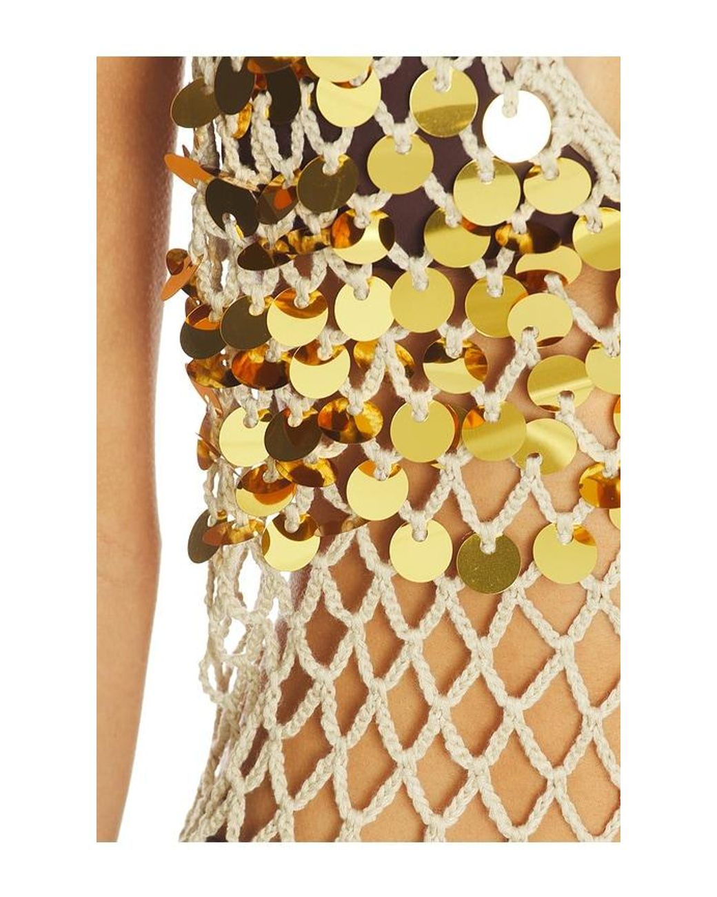 superdown Natural Zuri Crochet Mini Dress