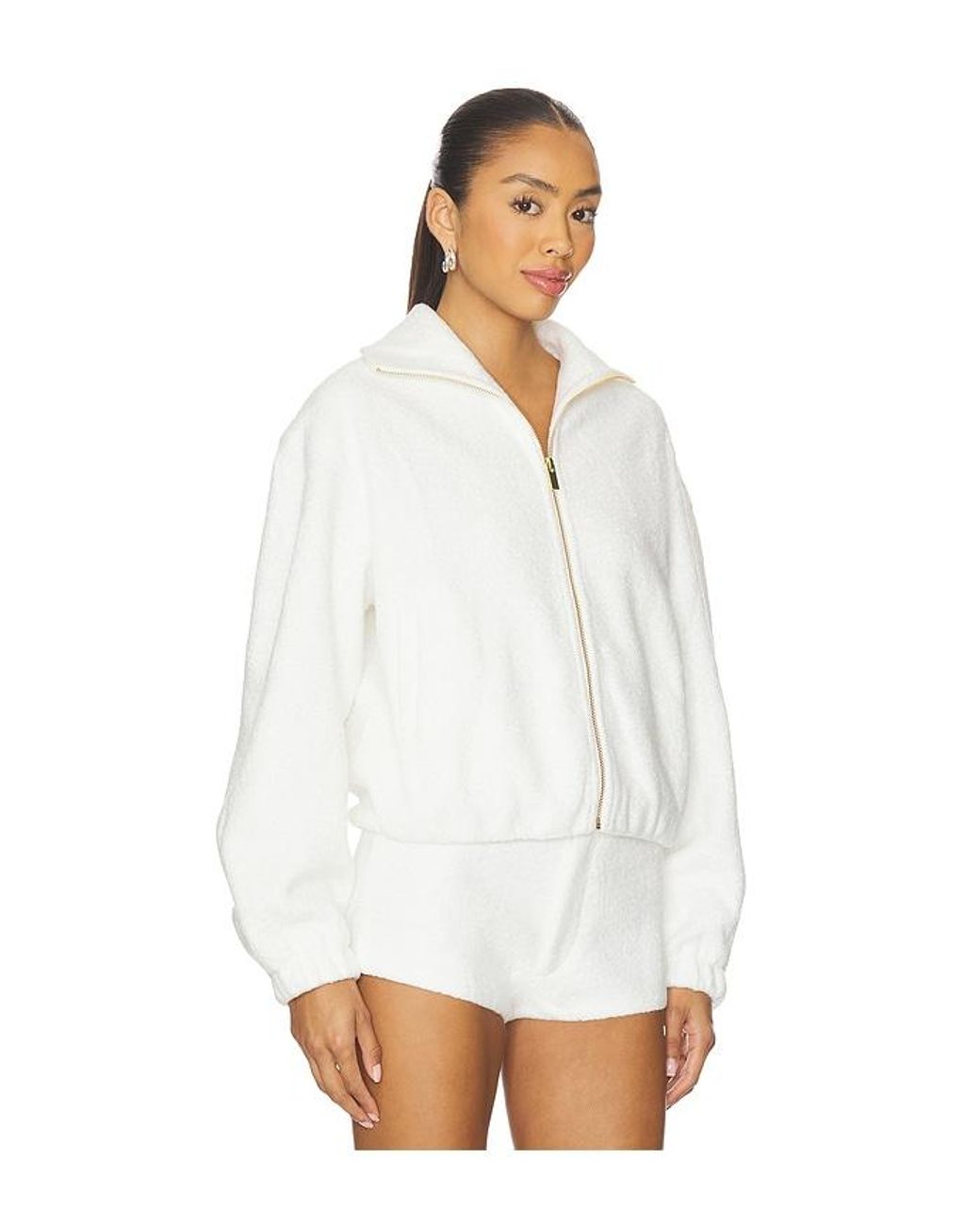 Amanda Uprichard White Como Bomber Jacket