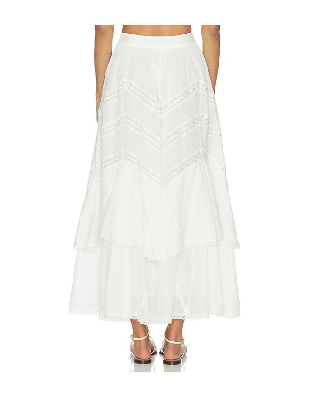 For Love & Lemons White Lou Maxi Skirt
