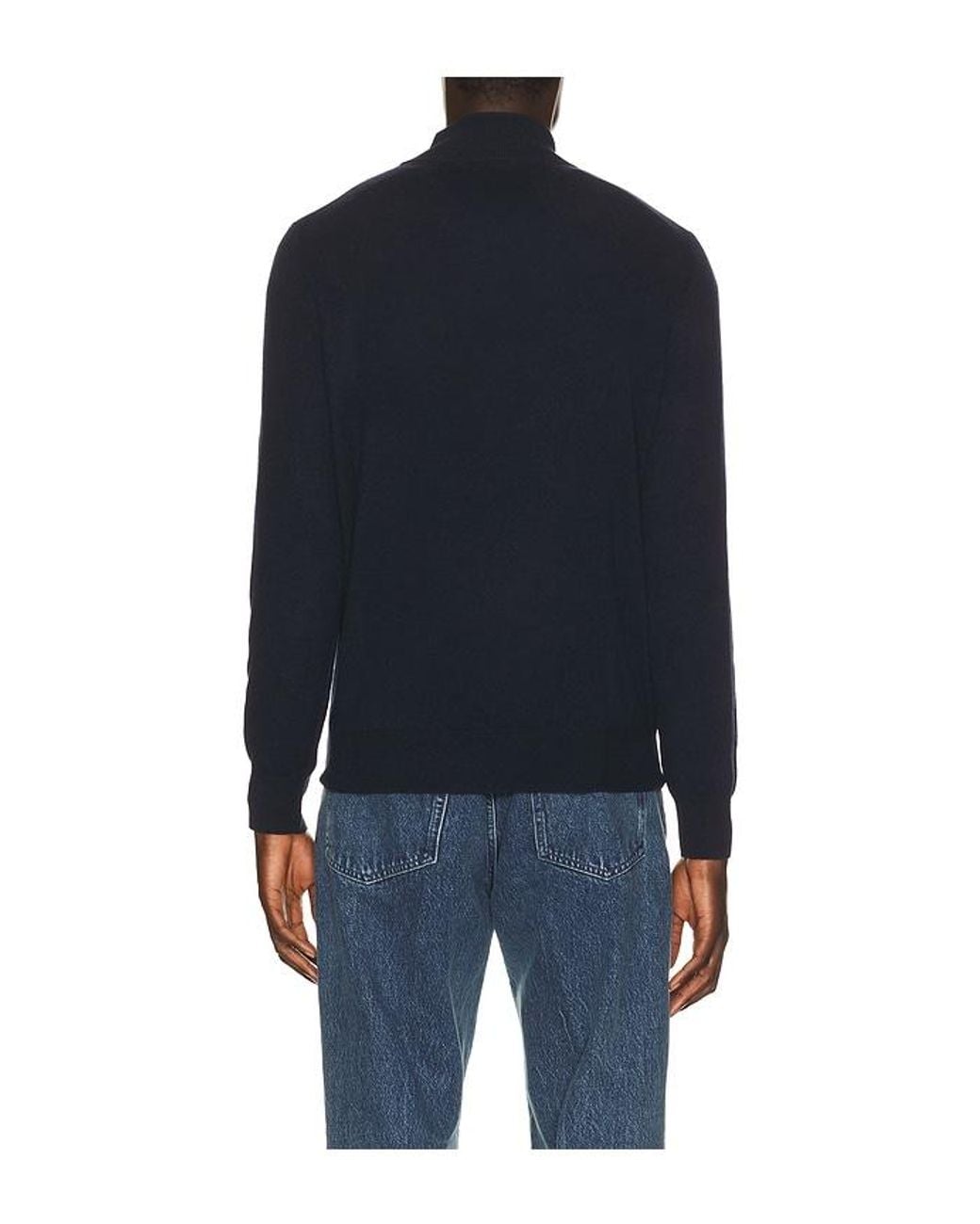 Soft Goat Blue Half Zip Sweater for men