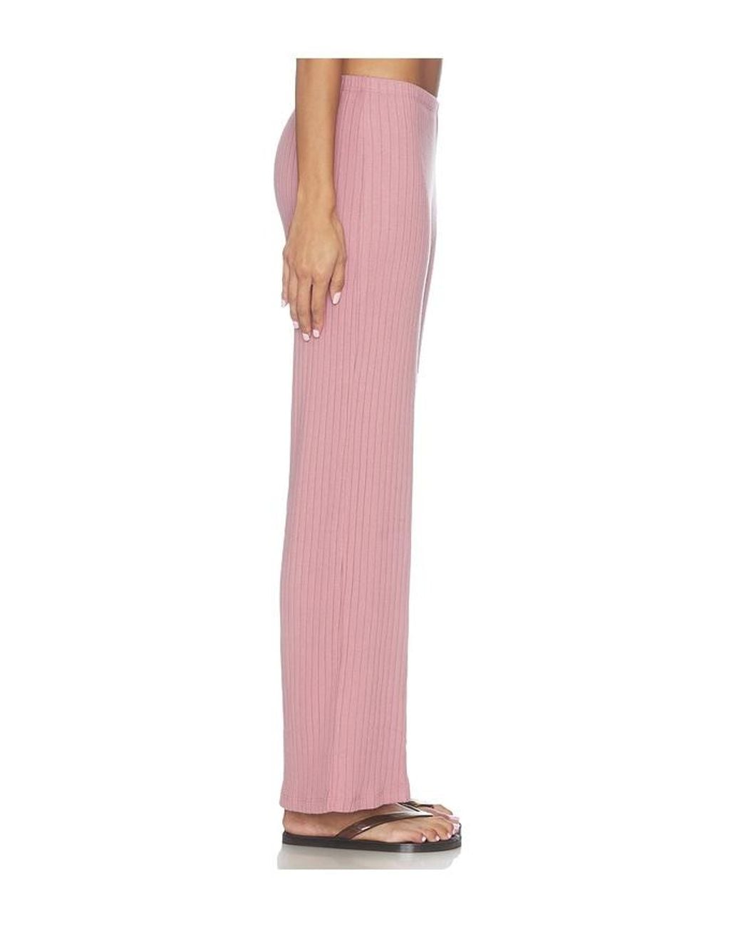 DONNI. Pink The Sweater Rib Simple Pant