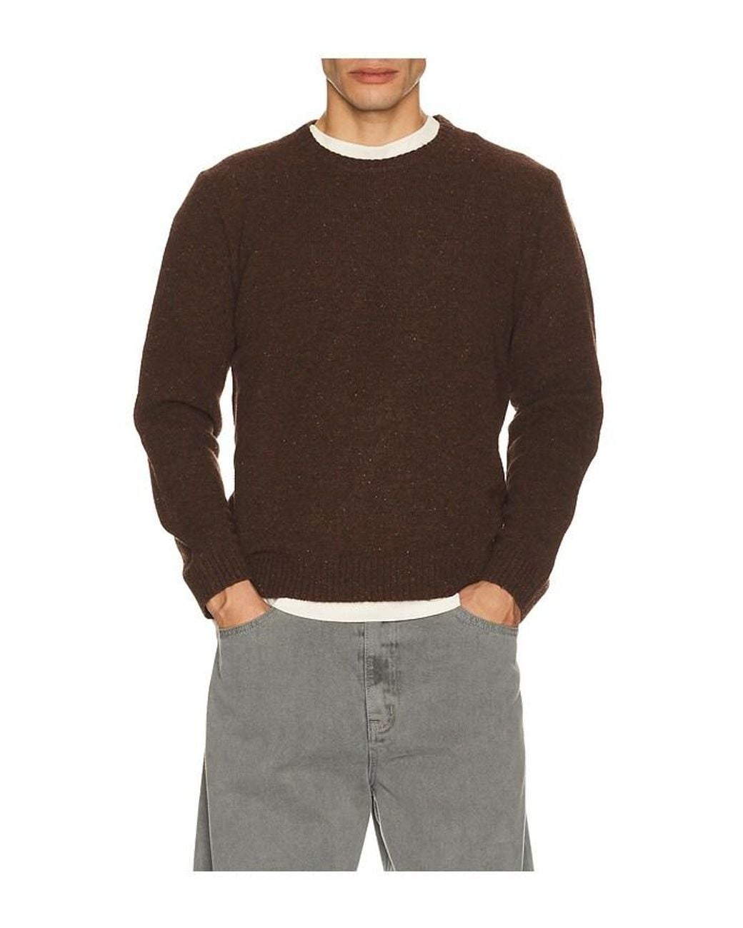 Marine Layer Brown Donegal Crew Sweater for men