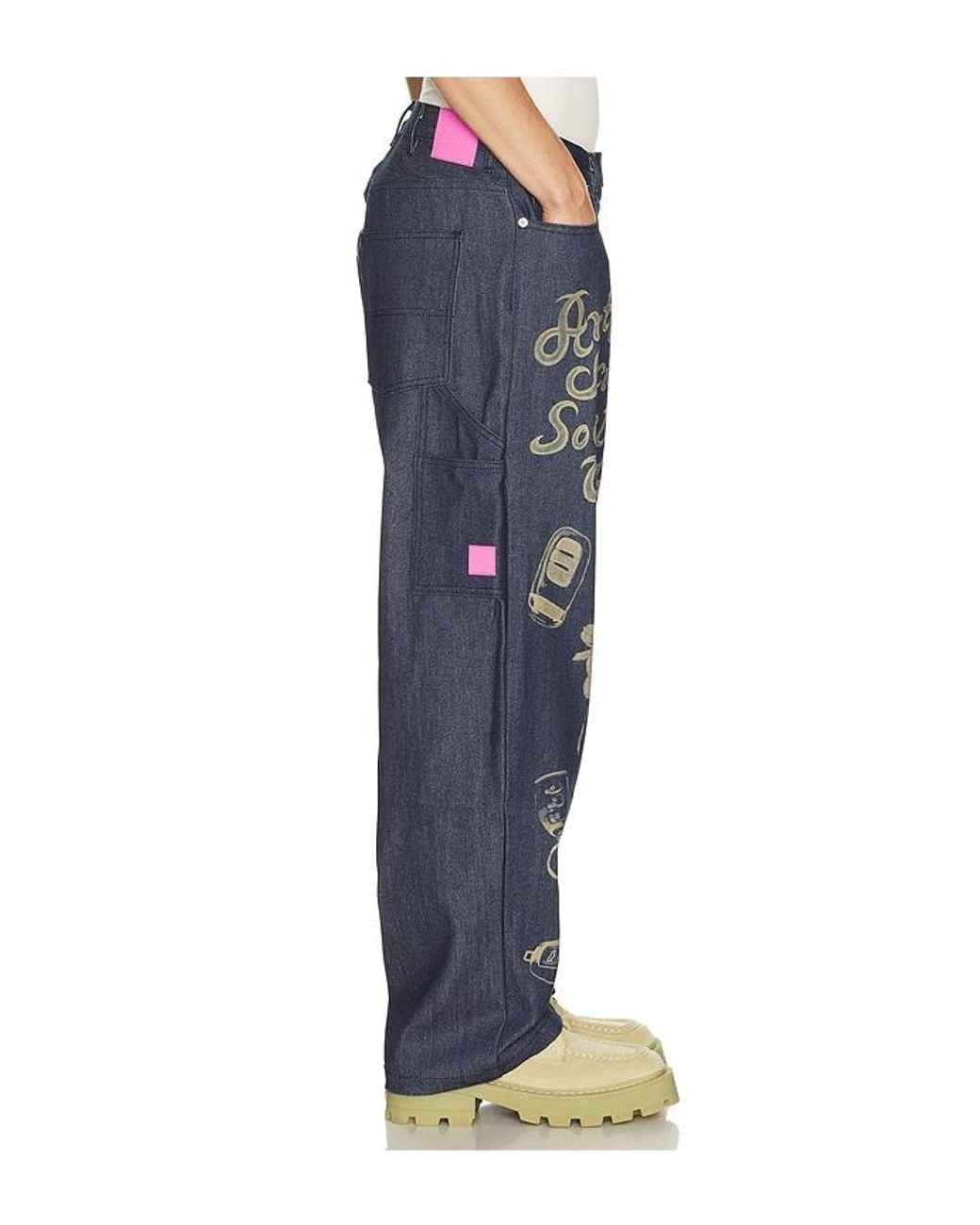 ANTI SOCIAL SOCIAL CLUB Blue Laser-Etched Jeans for men