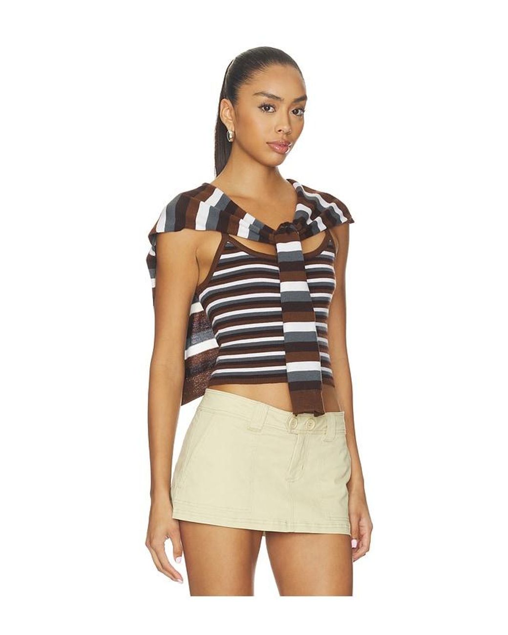 Monse Multicolor Combo Stripe Cardigan Set