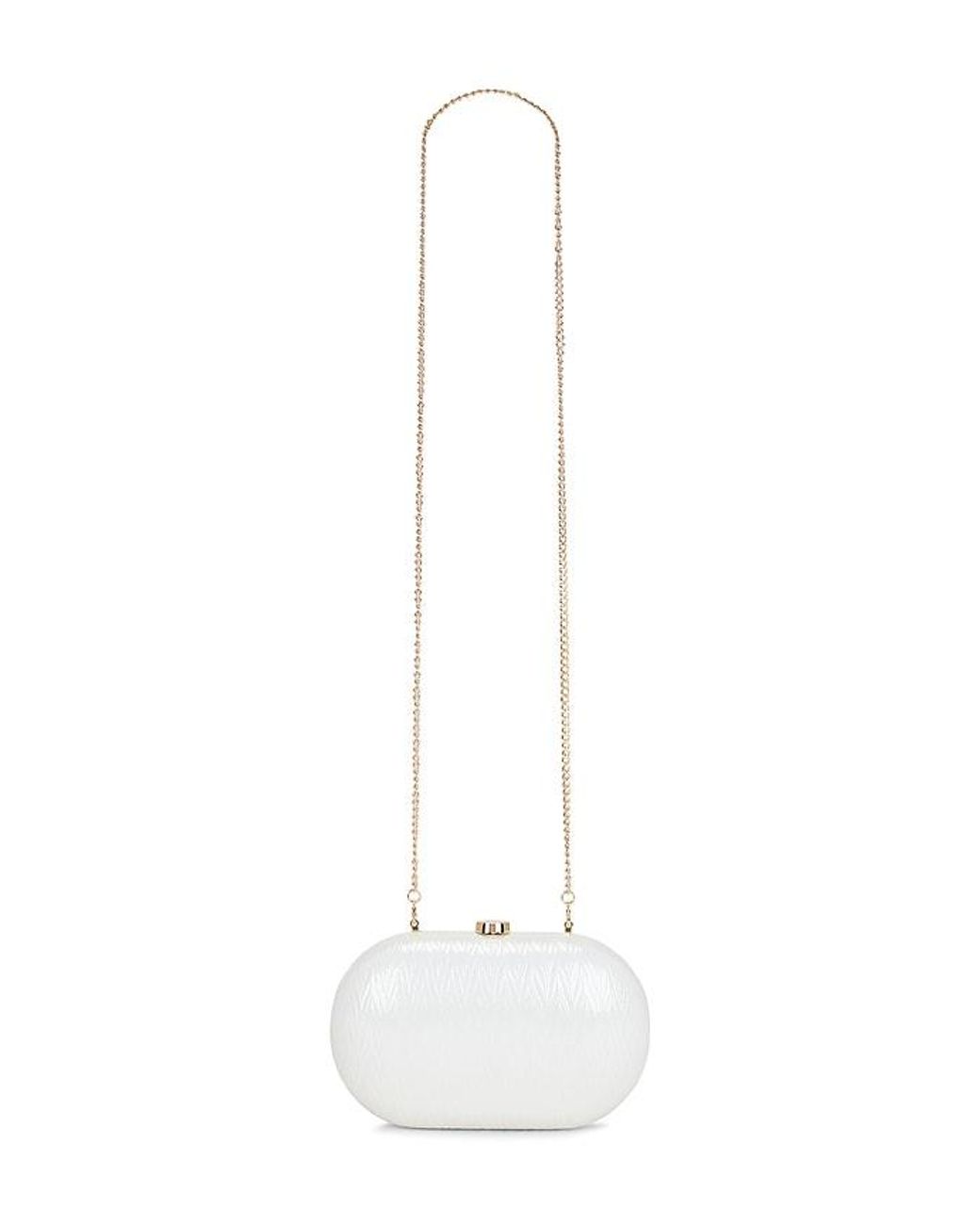 Olga Berg White Izza Oval Clutch