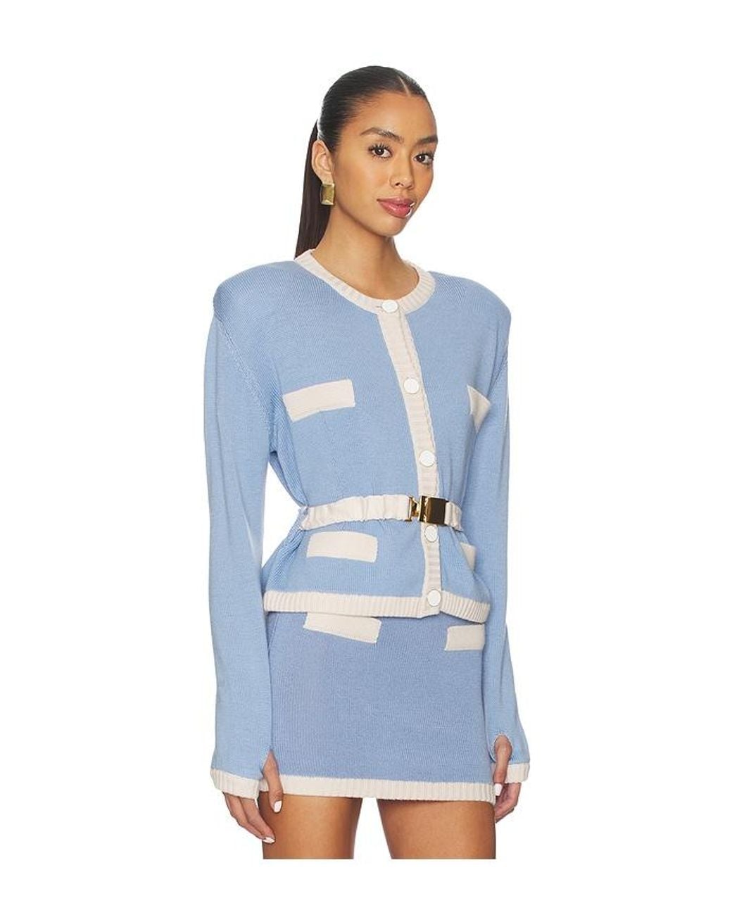 ROWEN ROSE Blue Knit Cardigan