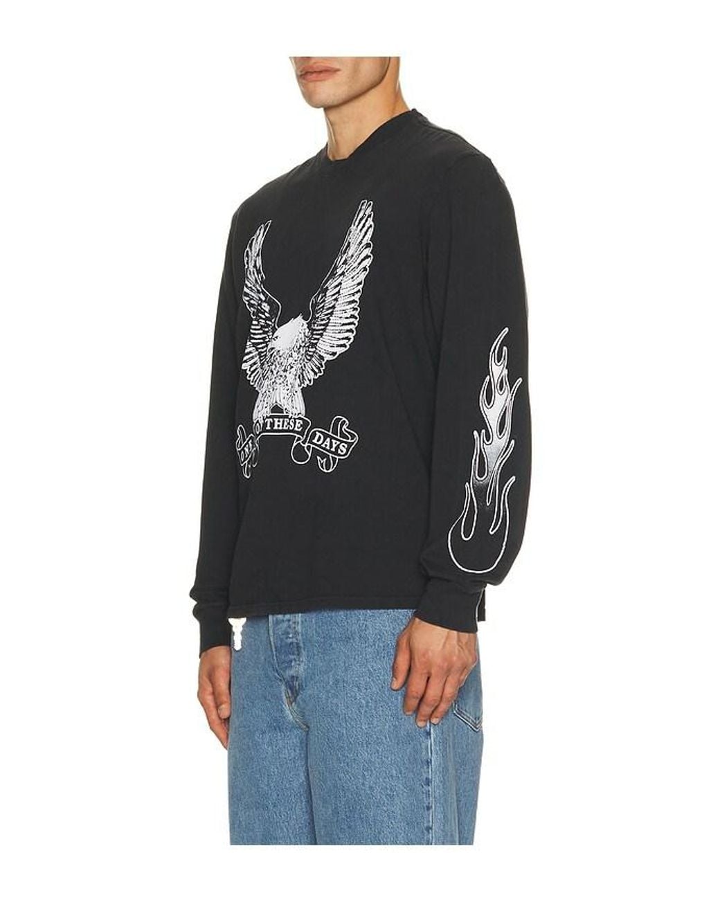 One Of These Days Black An American Original Long Sleeve Tee Shirt for men
