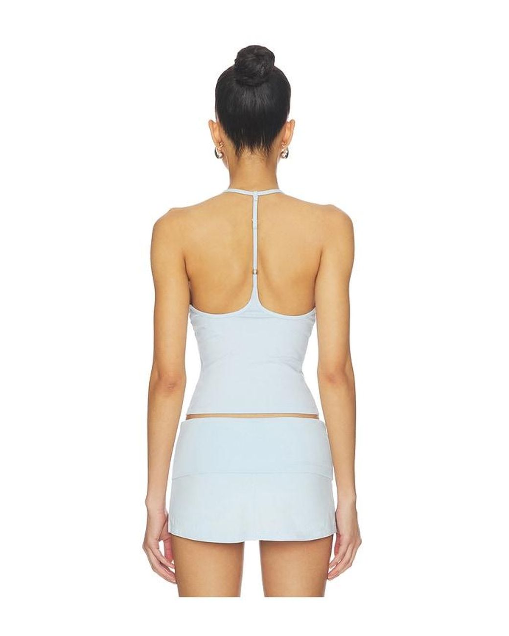 Frankie's Bikinis White X Jennie Chantal Halter Cotton Jersey Top