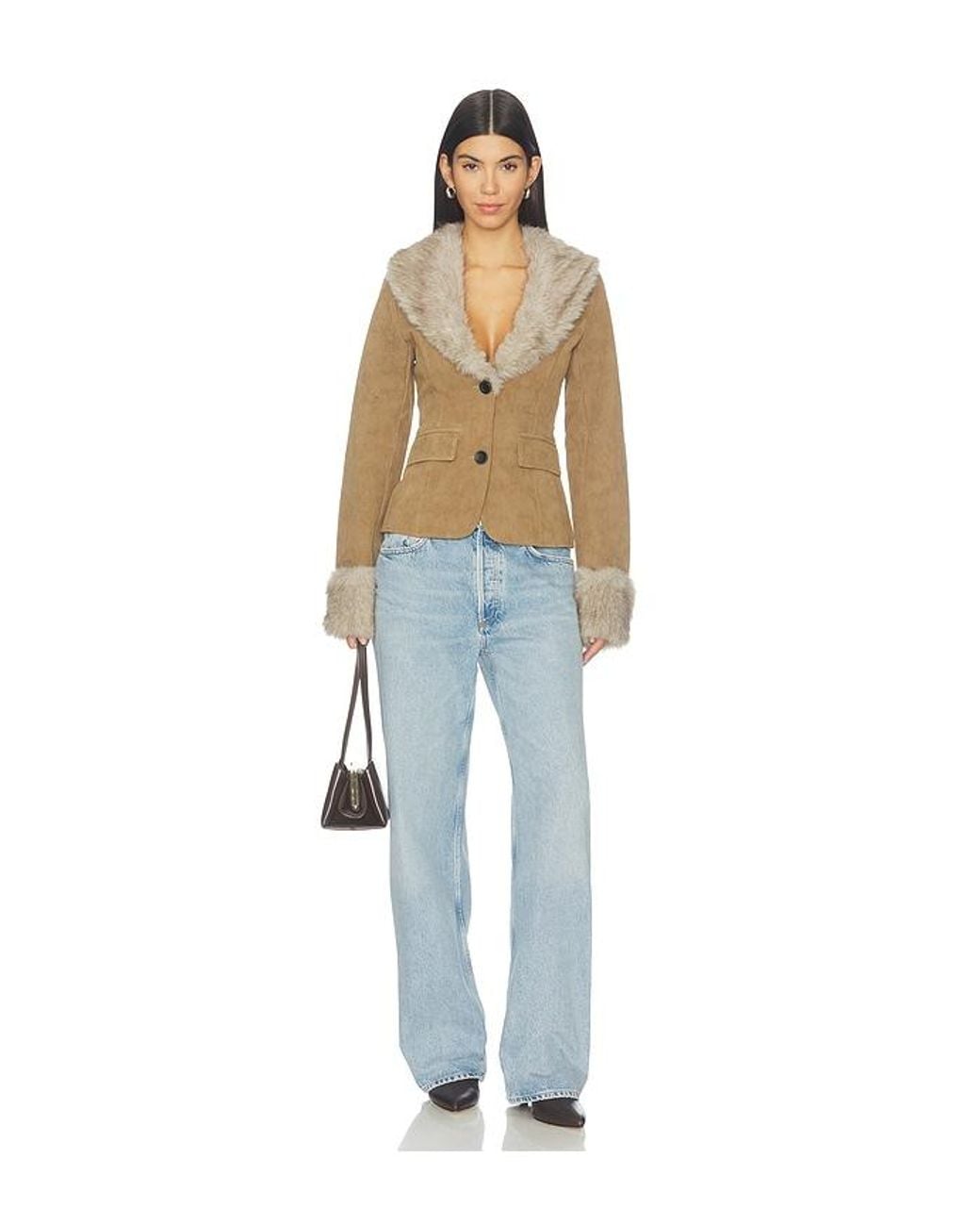 MORE TO COME Blue Johnson Faux Fur Jacket