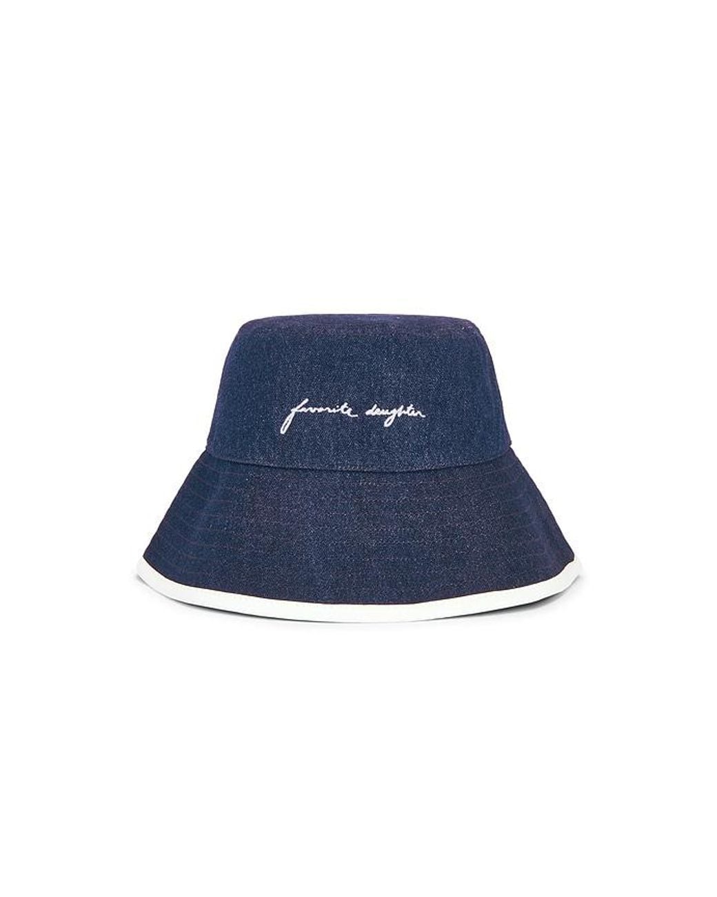 FAVORITE DAUGHTER Blue The Color Block Canvas Bucket Hat