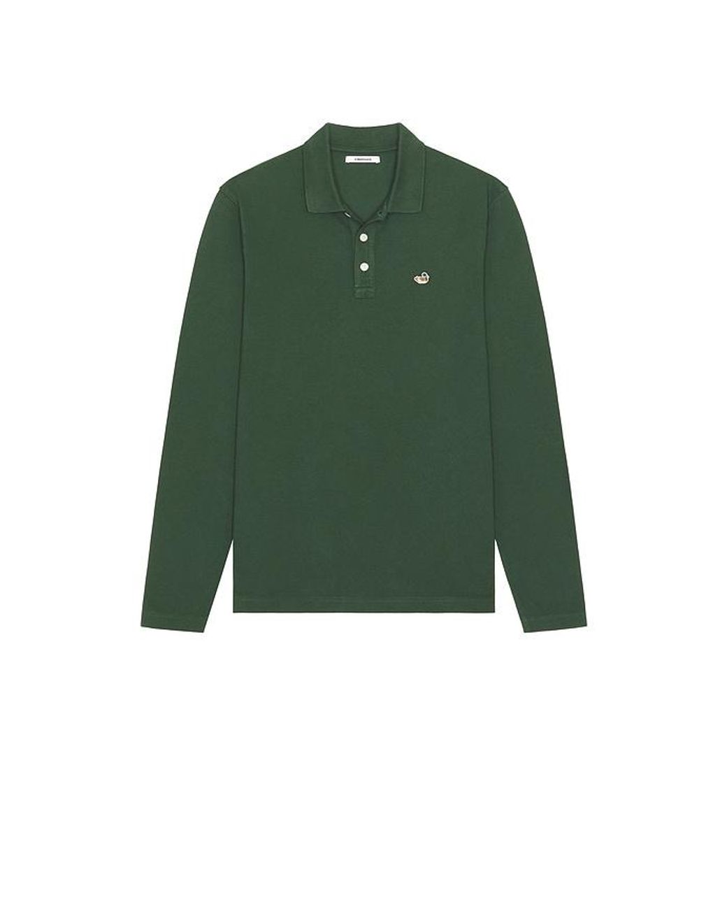 Edmmond Studios Green Duck Polo Long Sleeve Shirt for men
