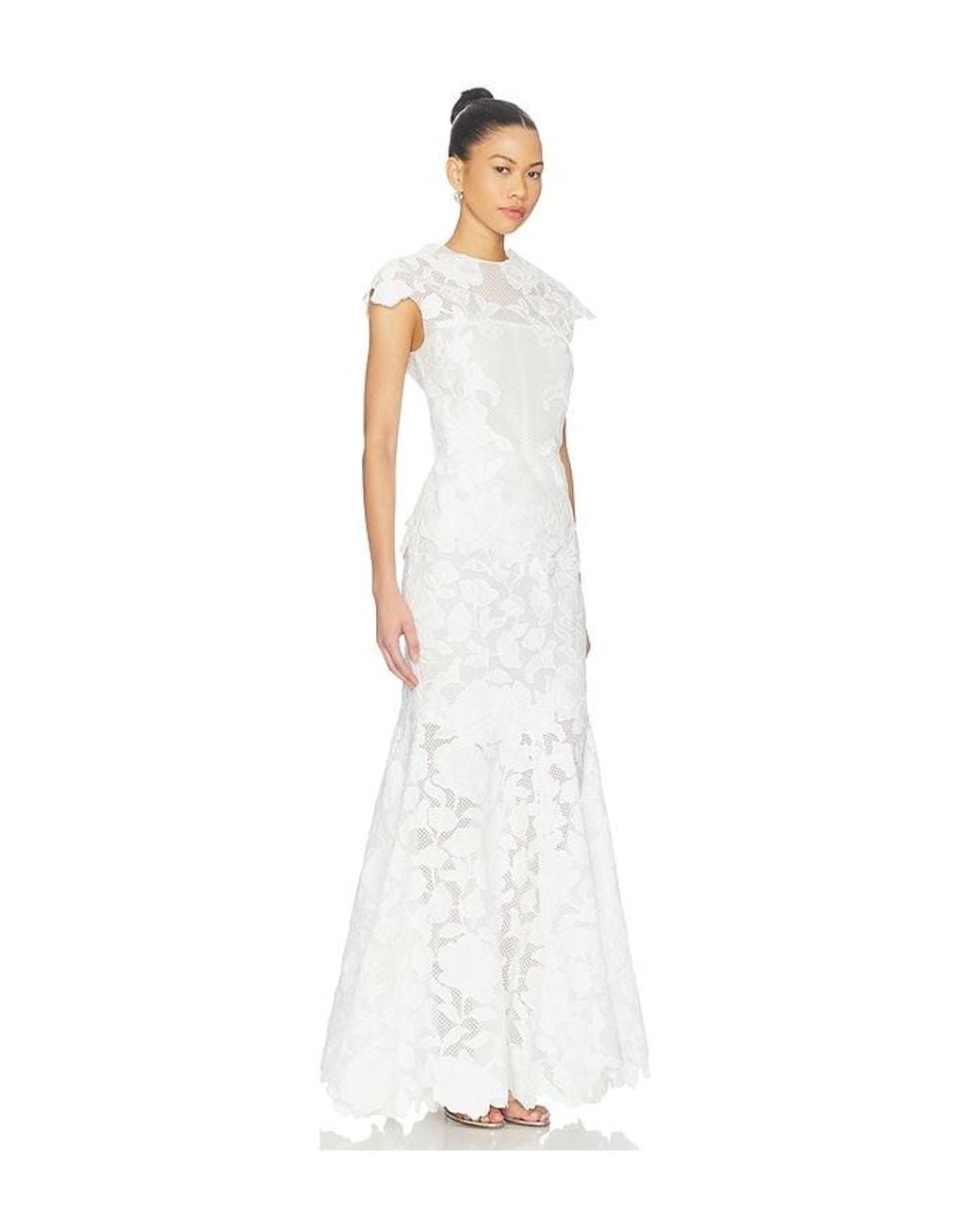 Jonathan Simkhai White Eloisa Embroidered Midi Dress