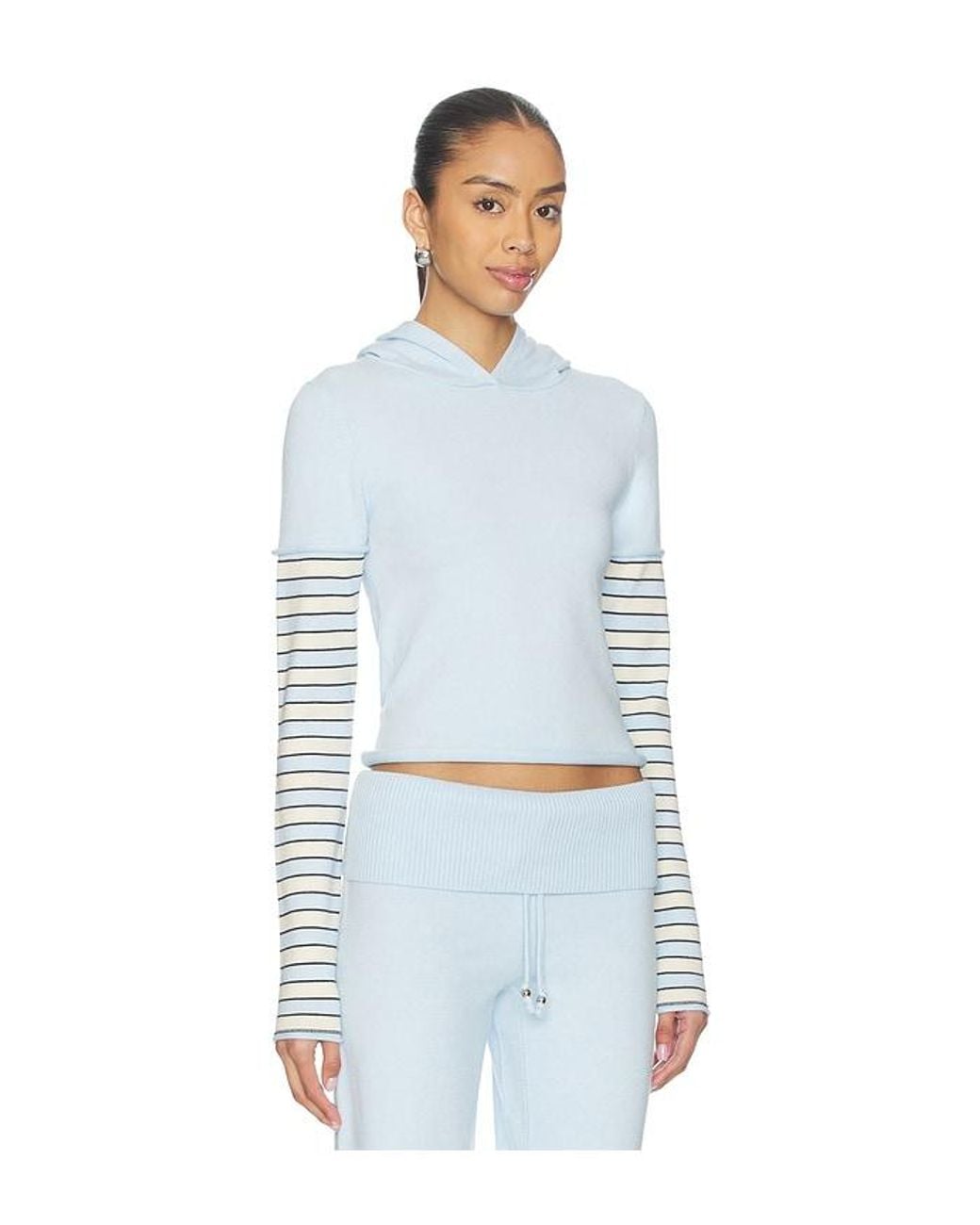 Frankie's Bikinis Blue Marina Cloud Knit Hoodie