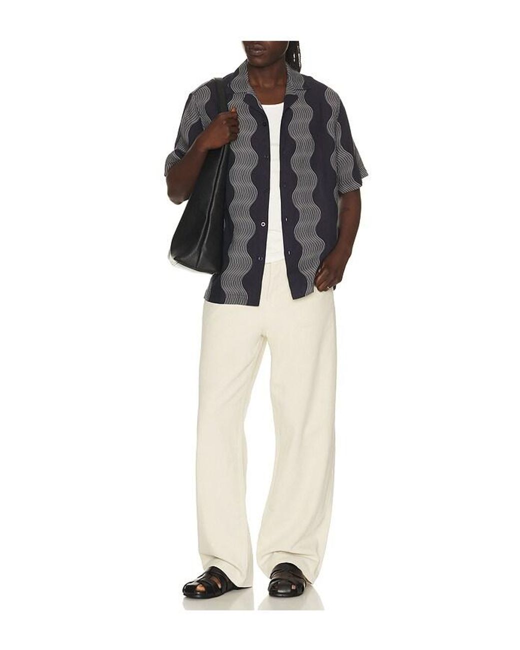 Frescobol Carioca Black Roberto Linen Shirt for men