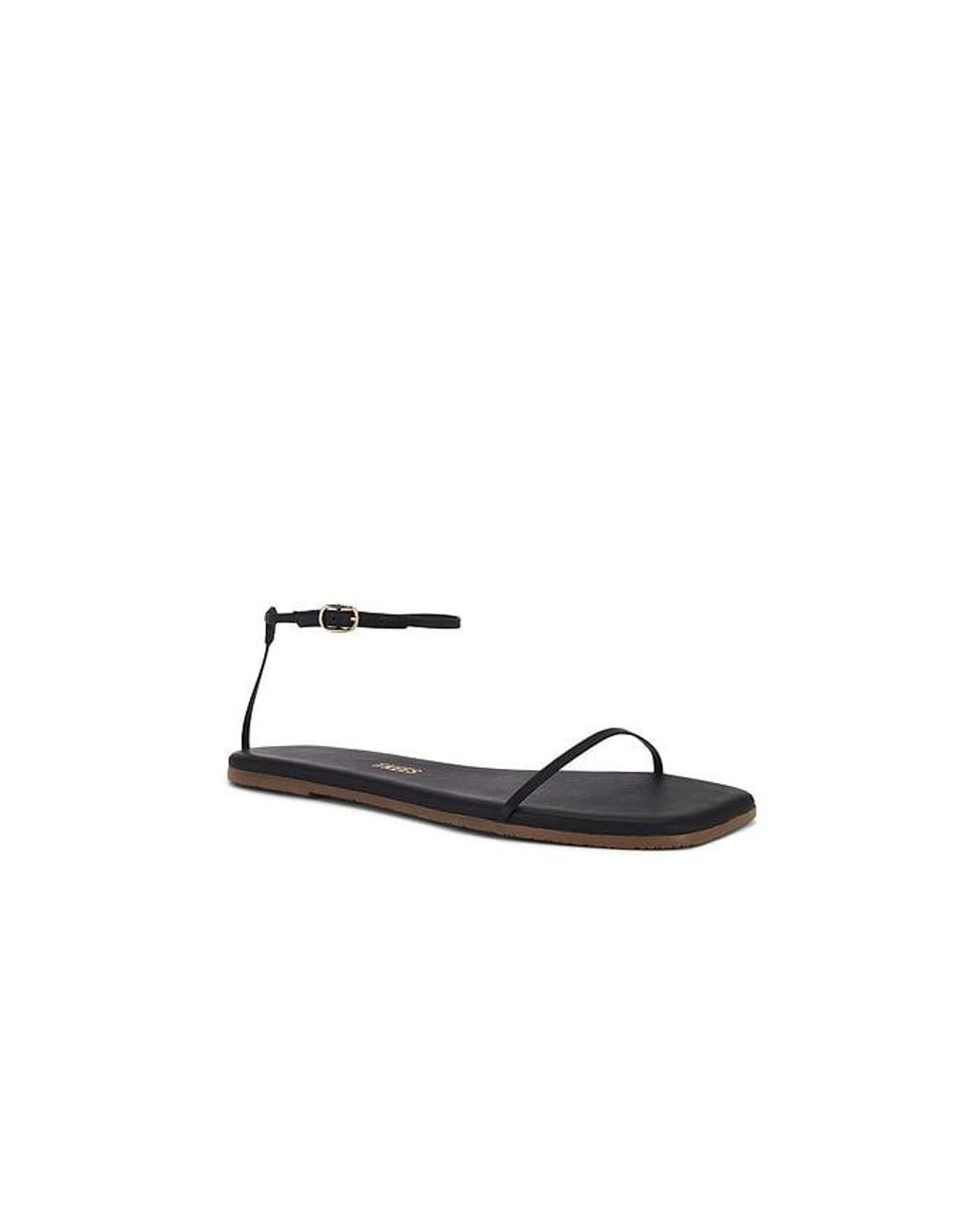 TKEES Black Square Toe Twiggy Sandal