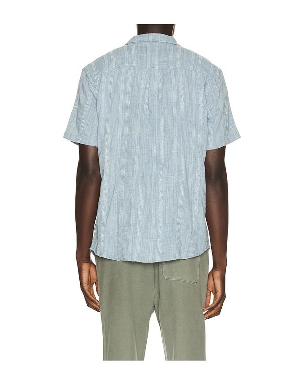 Marine Layer Blue Classic Stretch Selvage Shirt for men