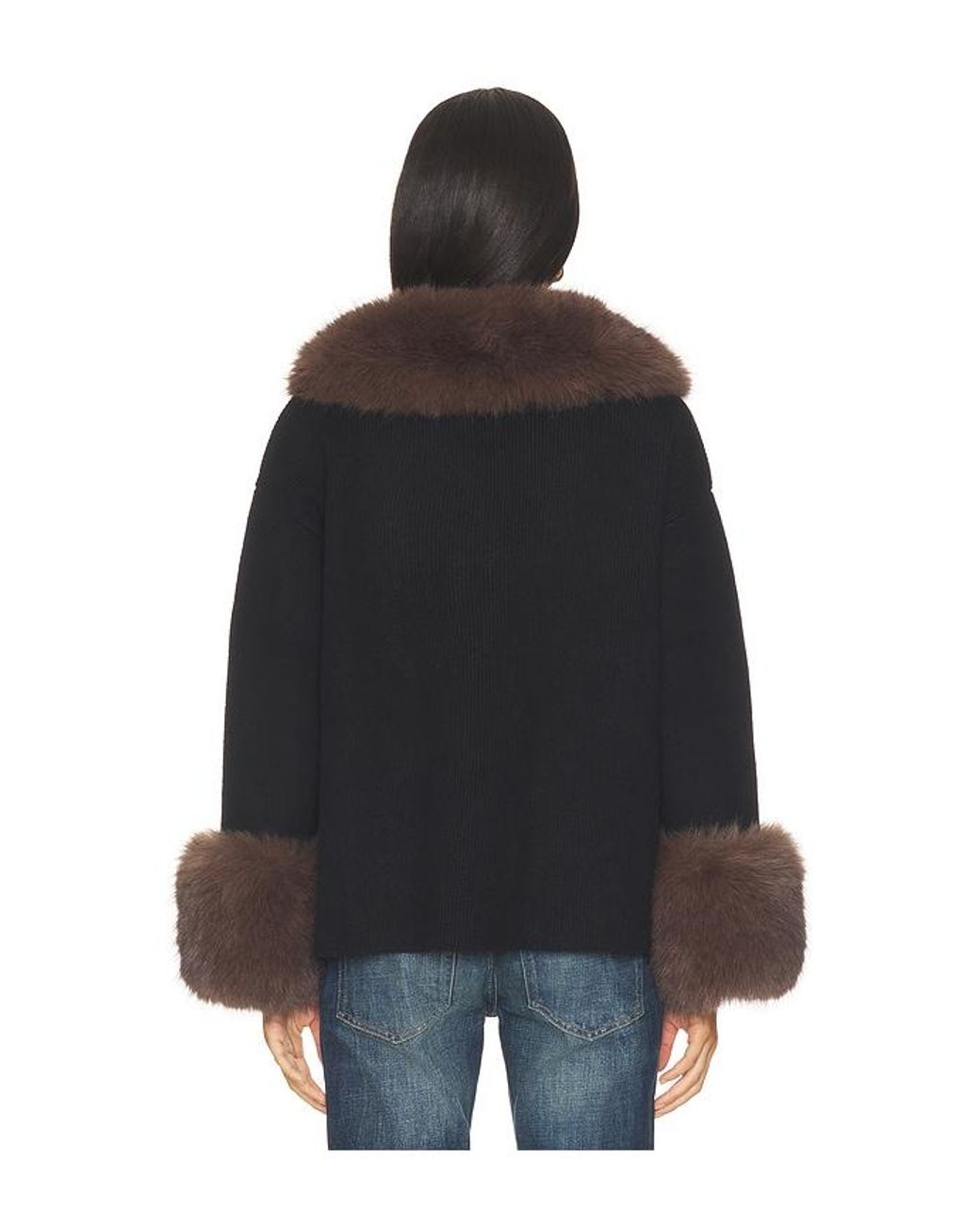MAJORELLE Brown Pierrette Faux Fur Cardigan