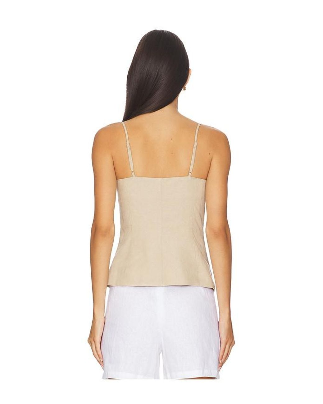 Onia White Air Linen Underwire Corset Top