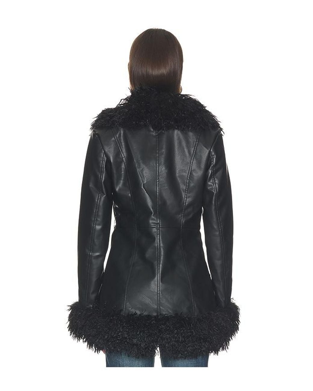 MORE TO COME Black Athena Shaggy Jacket