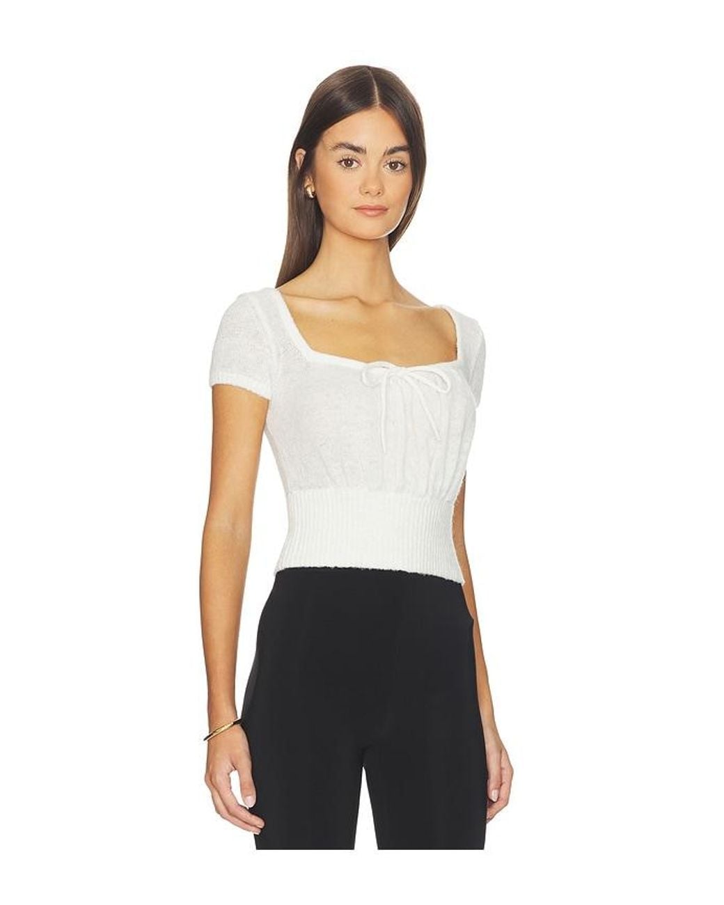 MAJORELLE Blue Denise Short Sleeve Sweater