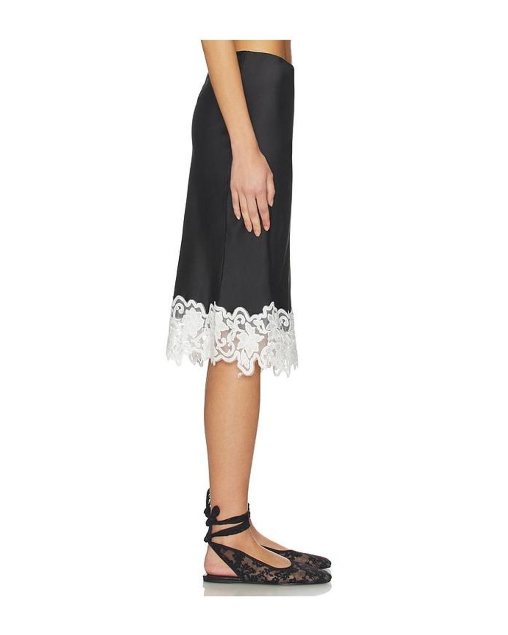 Lioness Black Anchored Midi Skirt