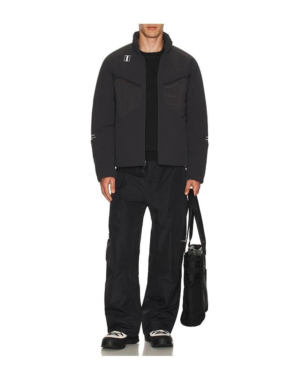 White/space Black Insulated Midlayer Cargo Jacket for men