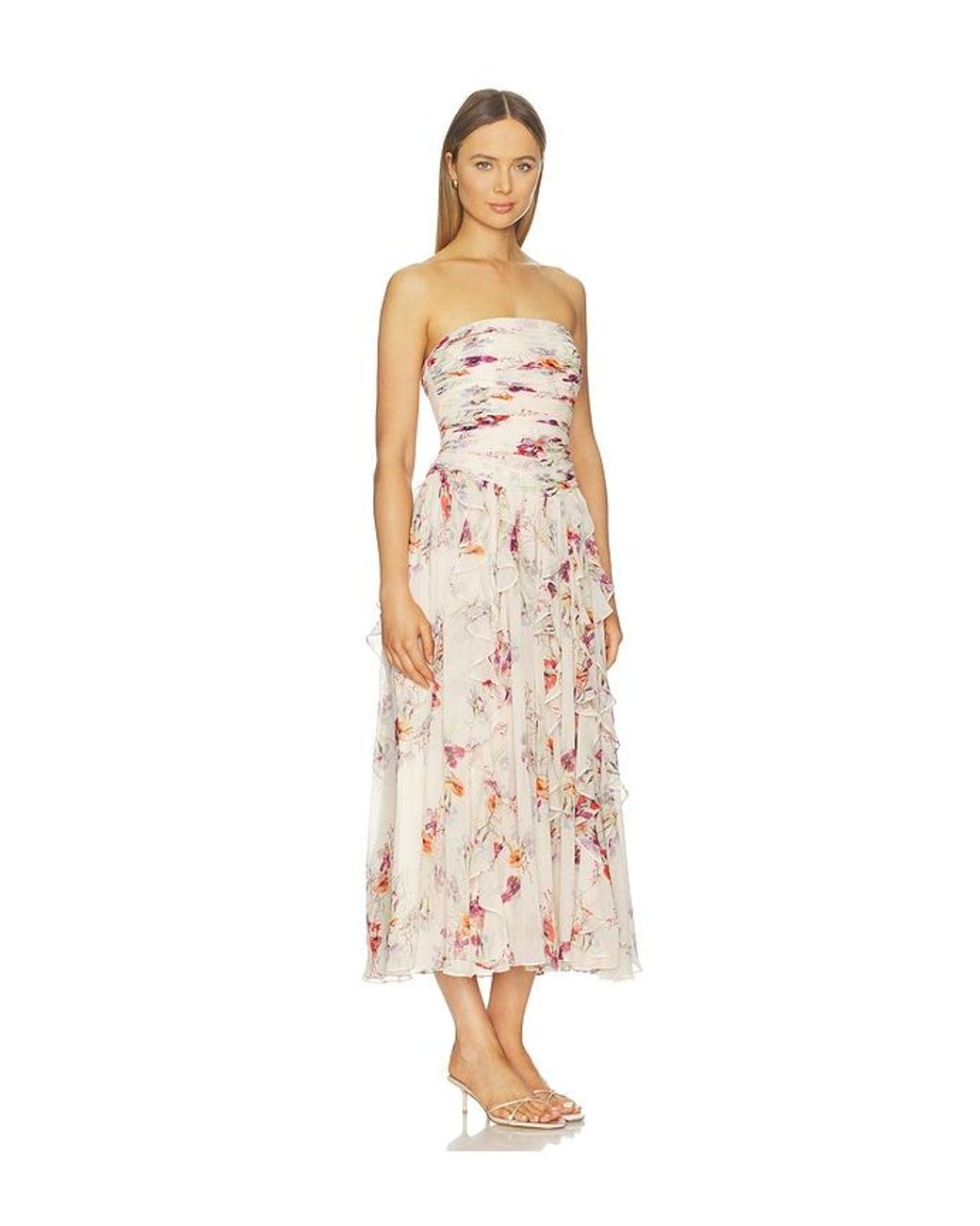 Cinq À Sept White Iris Bouquet Galya Dress