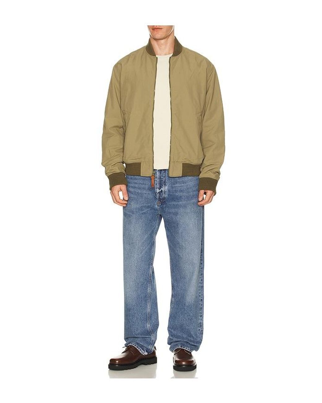 Faherty Brand Blue Military Bomber Jacket for men