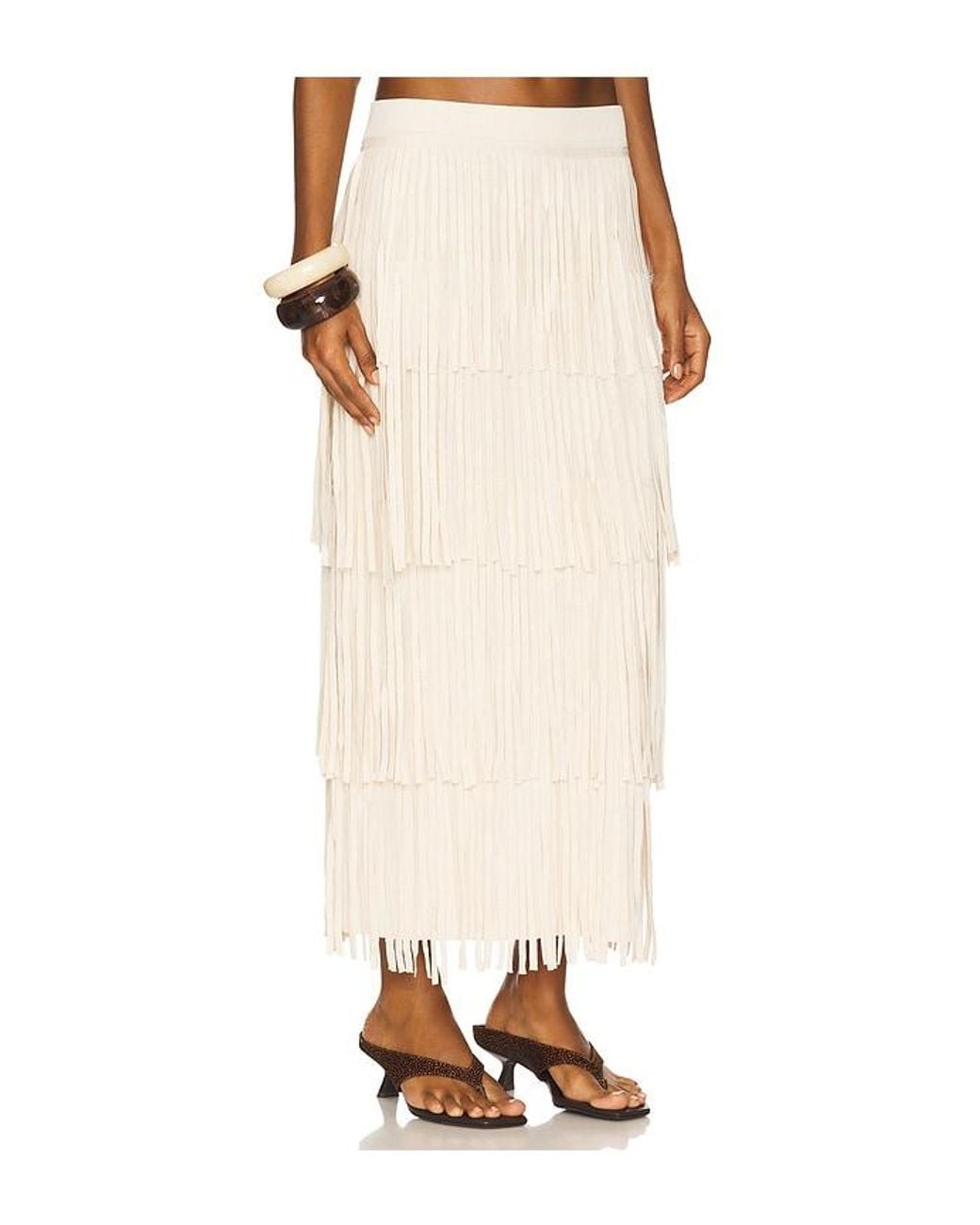 Simon Miller Za Za Knit Fringe Skirt in White | Lyst