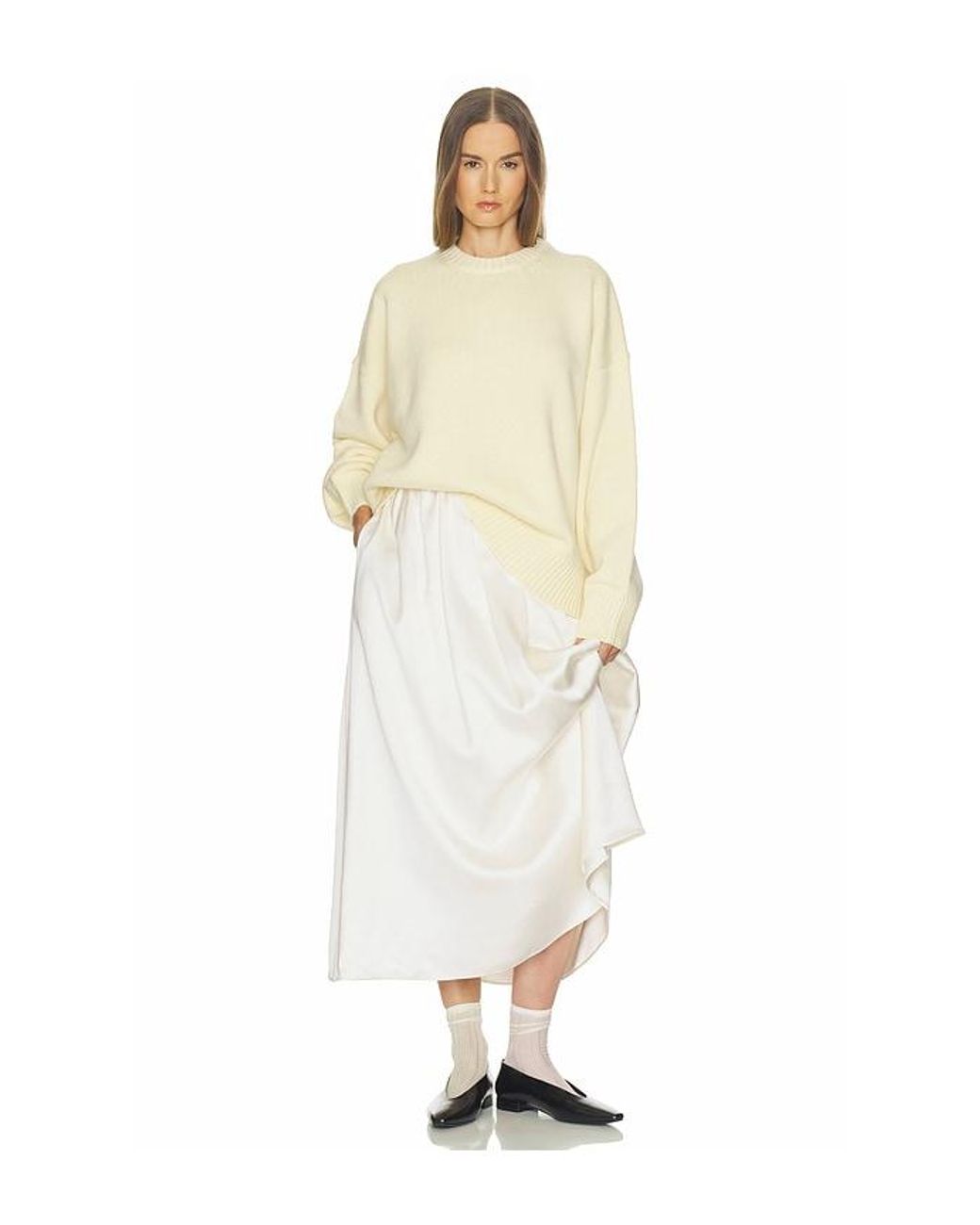Helsa Natural Chloey Wool Cashmere Sweater