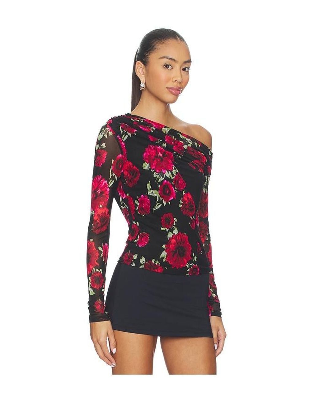 AFRM Red Barry Long Sleeve Top