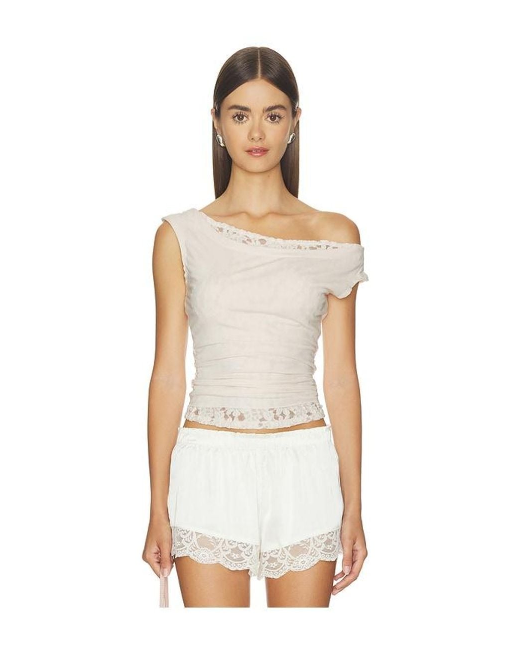 Free People White Emma Twofer Top