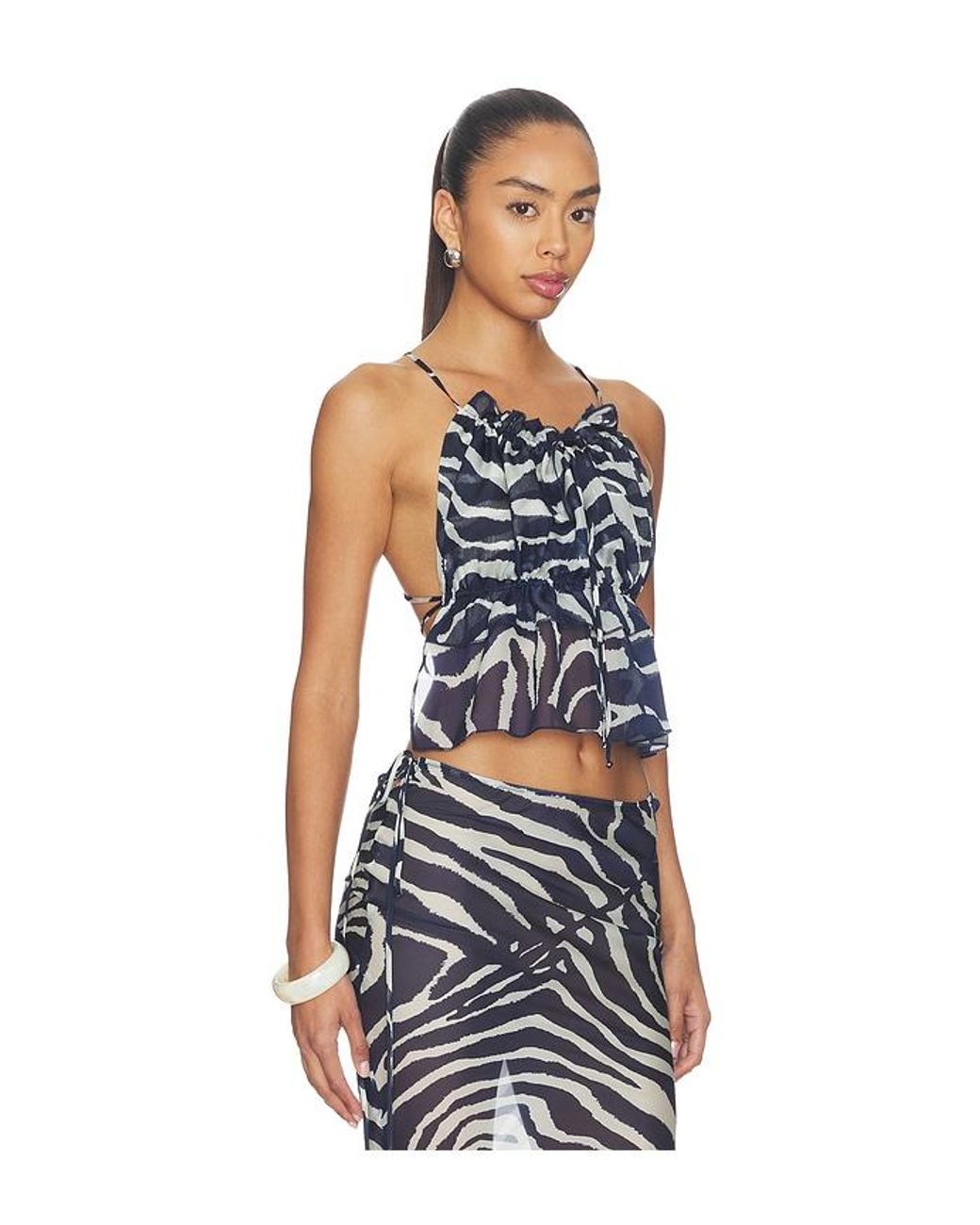 Reina Olga White Maronti Top