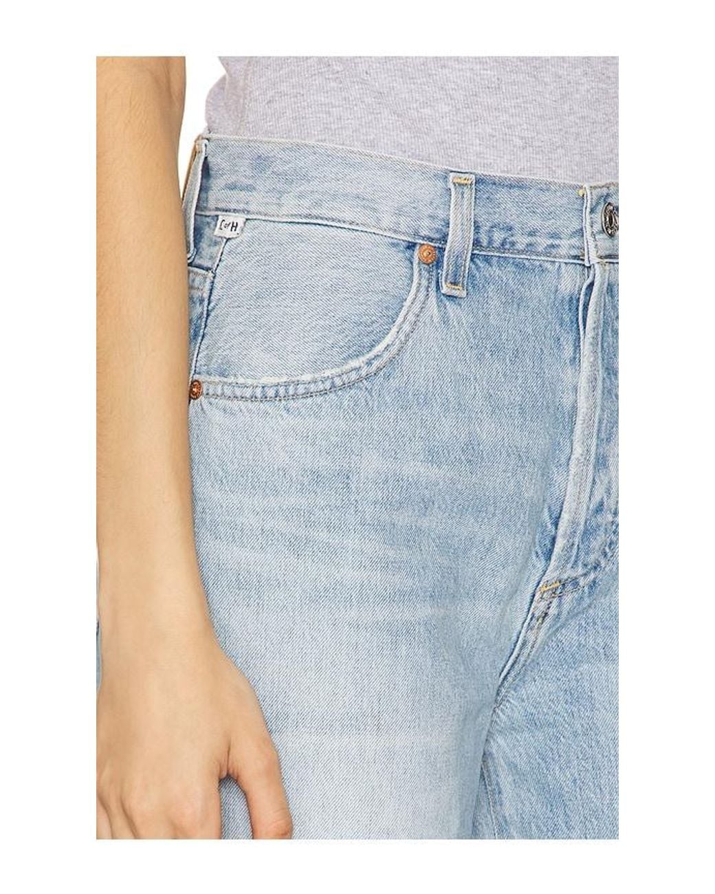 Citizens of Humanity Blue Annina Petite Wide Leg Jeans