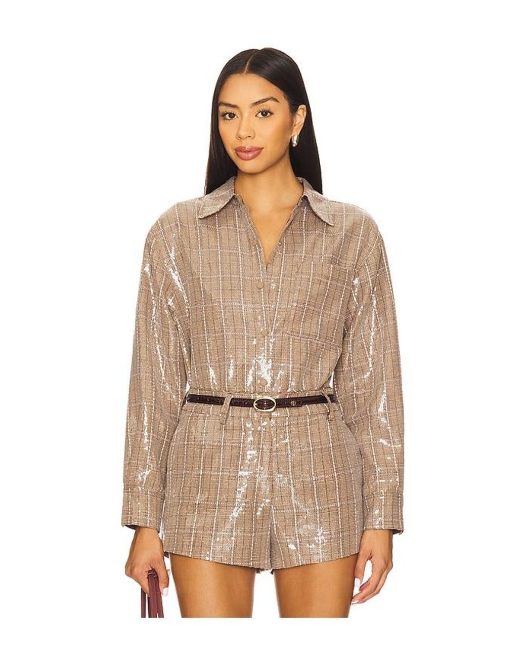 Line & Dot Natural Oversize-Shacket Checkmate