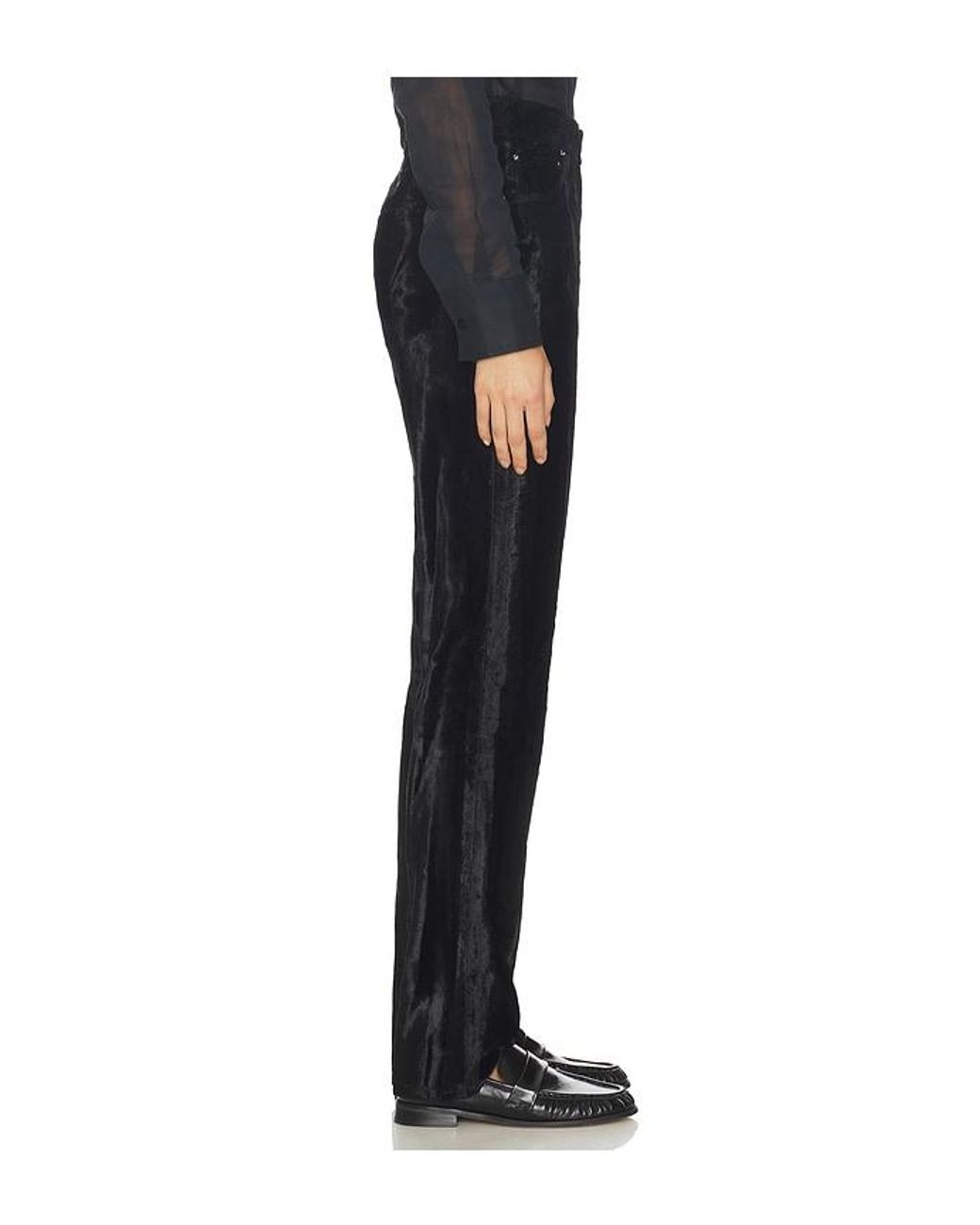 Helmut Lang Black Pony High Rise Straight
