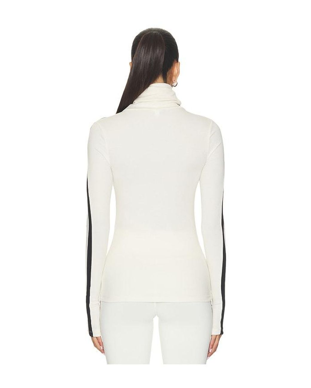Splits59 White Jackson Rib Full Length Turtleneck Top